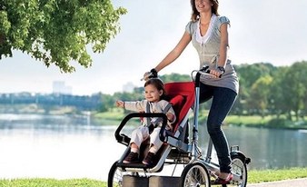 Elektrisch Tagabike mit Kinderwagen zur Miete