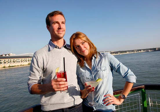 drink cocktail and cruise on the Danube in Budapest