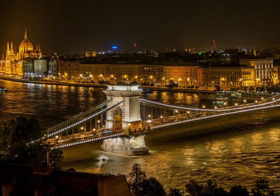 cruising in Budapest at night