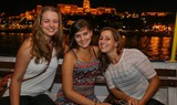 cruising the Danube river under moonlight