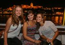 cruising the Danube river under moonlight