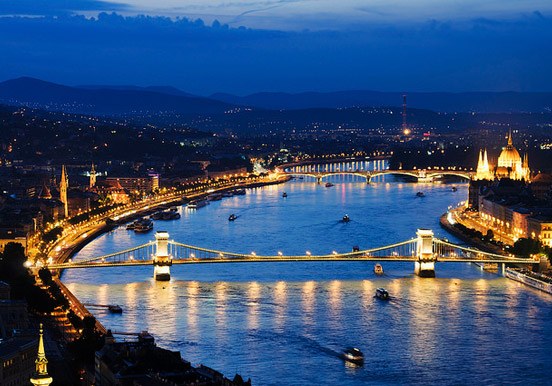 moonlight cruising in Budapest