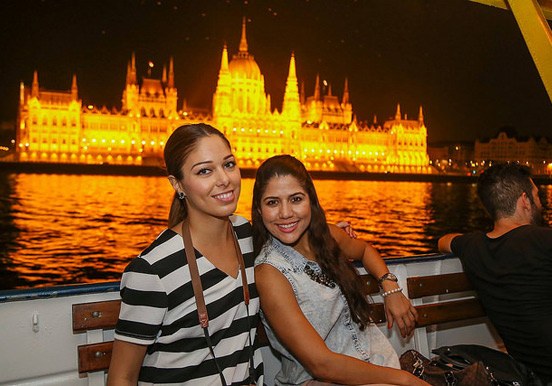 moonlight cruising on Danube river