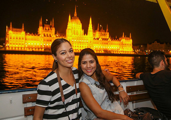 moonlight cruising on Danube river