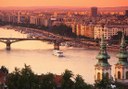 cruise Danube river during sunset