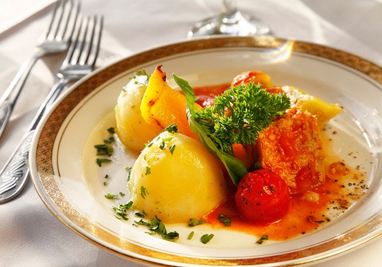 entrée for dinner while cruising in Danube