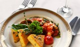 Vegetarian meal for dinner while cruising on the Danube