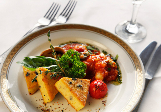 Vegetarian meal for dinner while cruising on the Danube