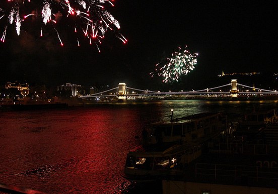 fireworks in Budapest