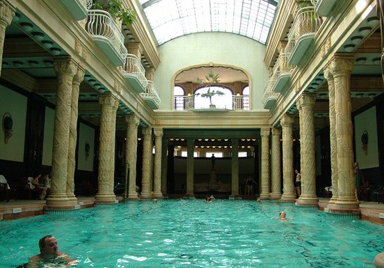 bathe at Gellért spa indoor pool