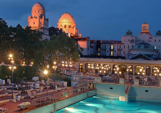 Gellért spa at night