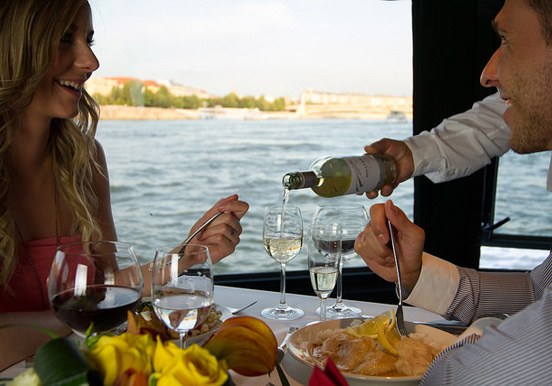 enjoy eating lunch while cruising in Budapest