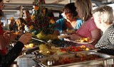 lunch buffet while cruising in Budapest