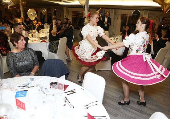 folkore dance performance at the New Years party cruise in Budapest