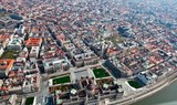 Budapest City from air cruise view