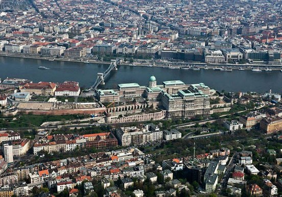 City view from above - Budapest air cruise