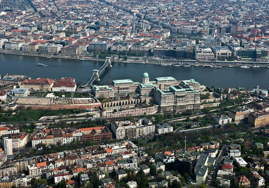 City view from above - Budapest air cruise
