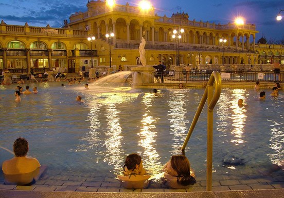 night swimming at Széchenyi spa
