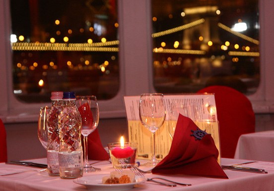Valentine's dinner on a Budapest cruise
