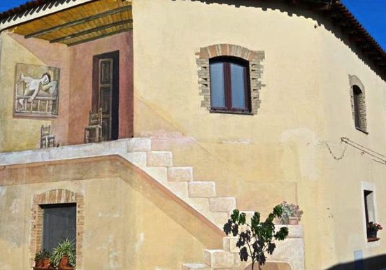 murals on houses in San Sperate