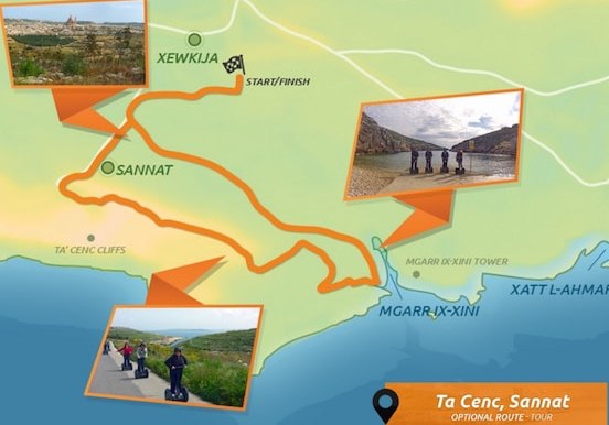 Ta Cenc Sannat segway tour optional route map.jpg