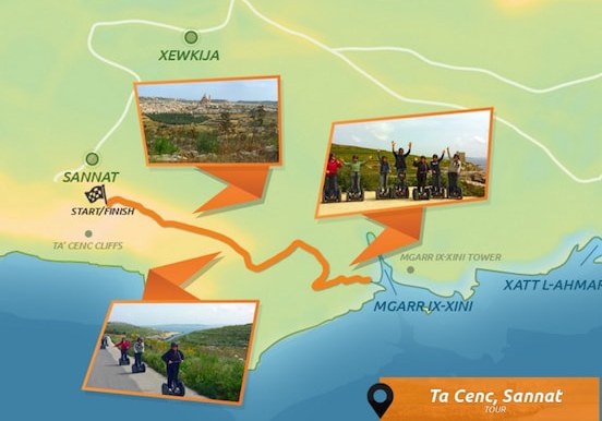Ta Cenc Sannat segway tour route map.jpg