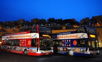 Malta by Night on Open Top Bus