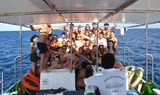 private boat charter passengers group photo in Malta