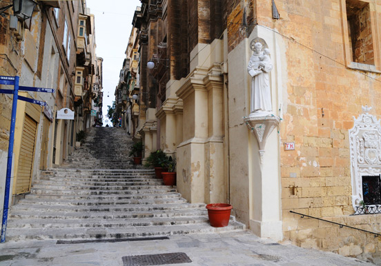 Valletta street in Malta