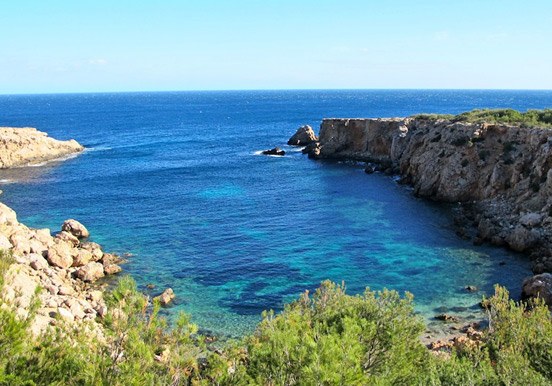 coastal rock formation in Tanit Ibiza