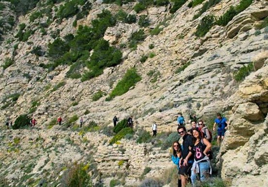 hiking tour through rock formations in Ibiza