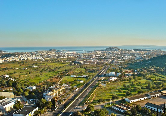 Ibiza view from hot air balloon