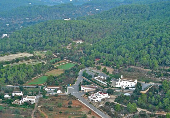 view of Ibiza from hot air balloon