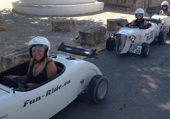 Touring around Ibiza via Hot Rod car