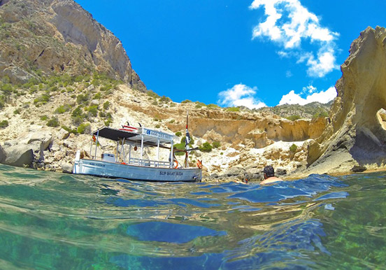 boat for stand up paddle excursion in Ibiza