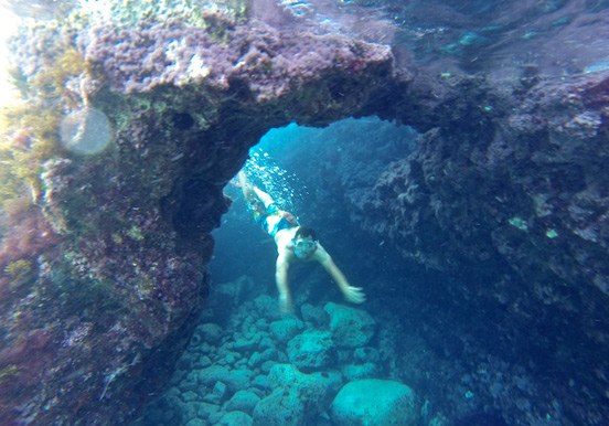 swimming in Ibiza underwater