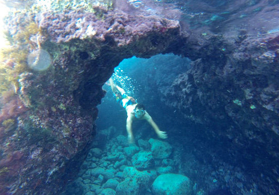 swimming in Ibiza underwater