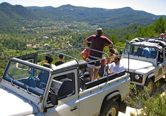 view of Ibiza mountains in jeep safari tour