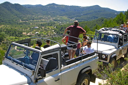 view of Ibiza mountains in jeep safari tour