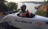 Hot rod tour in Ibiza during sunset