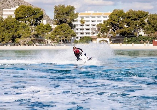 Jet ski along Alcudia Bay in Mallorca.jpg