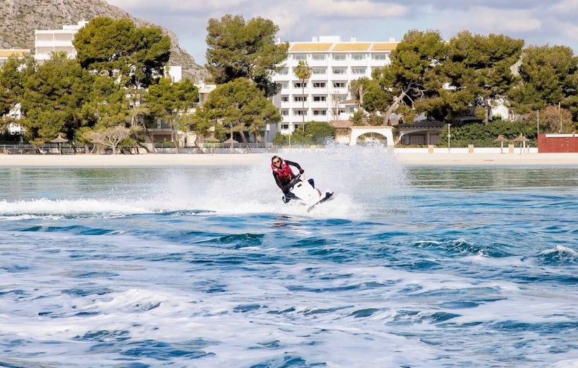 Jet ski along Alcudia Bay in Mallorca.jpg
