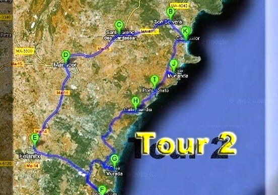 buggy tour 2 in East Mallorca route map