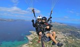 tandem paraglide over Mallorca landscape