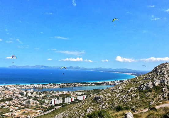 paragliding over Mallorca landscapes and coast