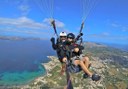 tandem paraglide over Mallorca landscape