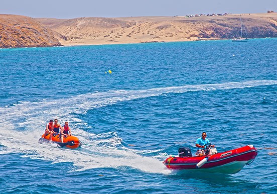 speed and banana boat water adventure in Lanzarote