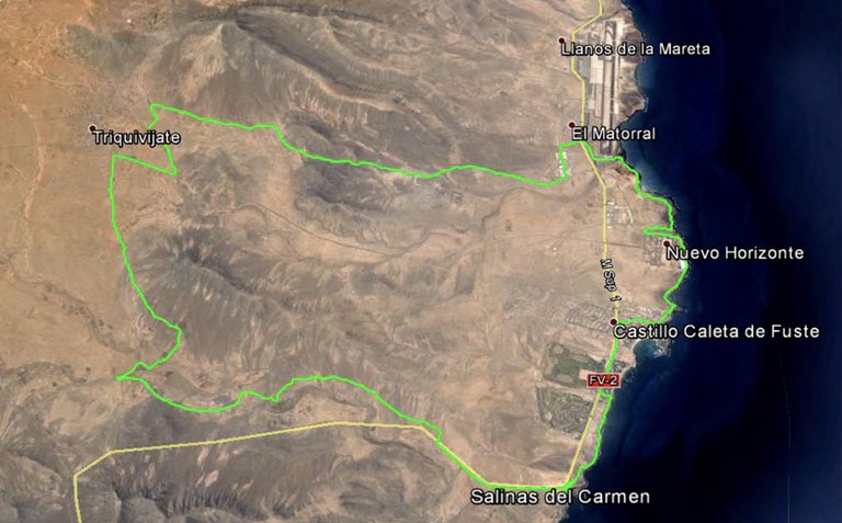 Caleta de Fuste buggy and quad tour route map.jpg