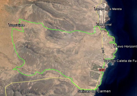 Caleta de Fuste buggy and quad tour route map.jpg