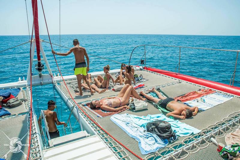 Sunbathing on catamaran Fuerteventura.jpg